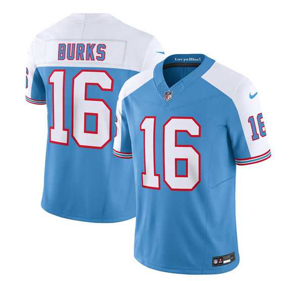 Men & Women & Youth Tennessee Titans #16 Treylon Burks Blue White 2023 F.U.S.E. Vapor Limited Throwback Jersey